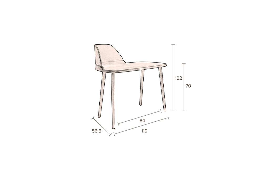Dutchbone Bureau / Desk Table Finn - Essenhout Naturel 110x57cm - Afbeelding 9