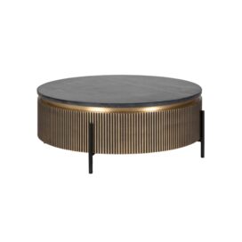 Richmond Interiors Ronde Salontafel Ironville (Gold) - Marmer 90cm