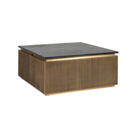 Richmond Interiors Vierkante Salontafel Ironville (Gold) - Marmer 90cm