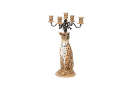 Proudly Crowned Panther Candle Holder - Spotted