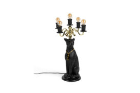 Proudly Crowned Panther Floor Lamp - Black