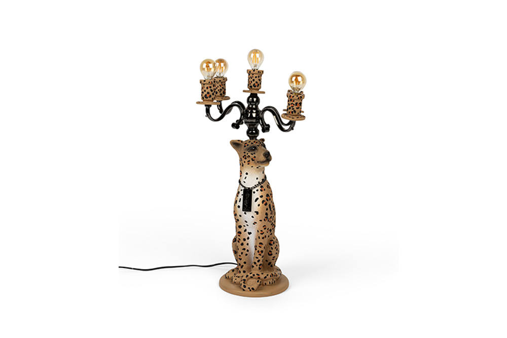 Proudly Crowned Panther Floor Lamp - Spotted