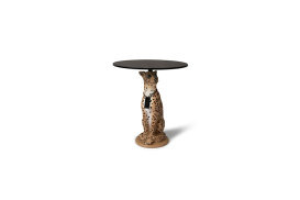 Proudly Crowned Panther Side Table - Spotted