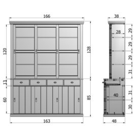 Lagos Winkelkast Grenen Wit bemating