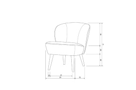 Sara fauteuil structure velvet cognac 375690 TC (10)