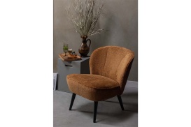 Sara fauteuil structure velvet cognac 375690 TC (3)
