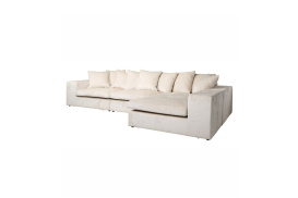 Sofa Alcazar 3 seats lounge right white chenille S5135 WHITE CHENILLE 5