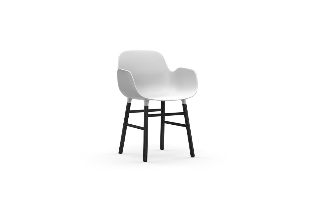 Form Armchair Black Oak White