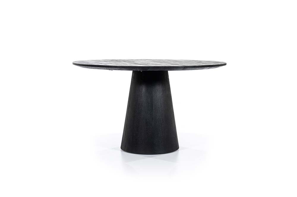 Eleonora Eettafel Aron Rond - Zwart Mangohout 130cm