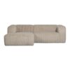 ​Woood Bean Chaise Longue Links - Grove Ribstof Travertin (254 cm)