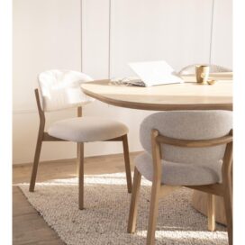 Alternative view of Eleonora Eetkamerstoel Mikky Eikenhout Naturel - Beige Moon