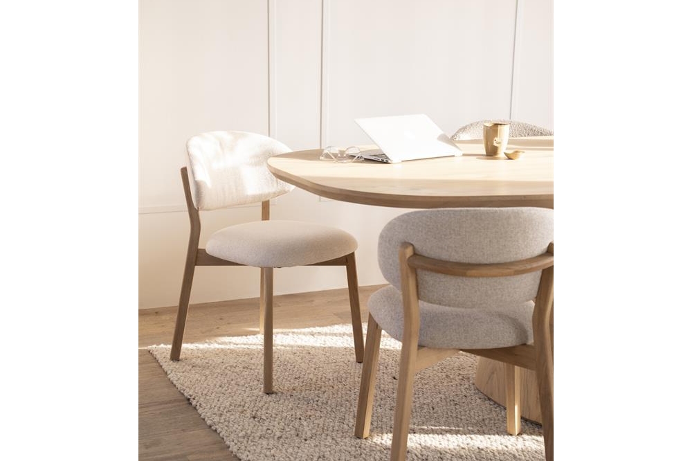 Eleonora Eetkamerstoel Mikky Eikenhout Naturel - Beige Moon - Afbeelding 2