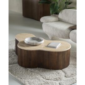 Alternative view of Eleonora Organische Salontafel Mari - Large Mangohout Travertin 129x84cm