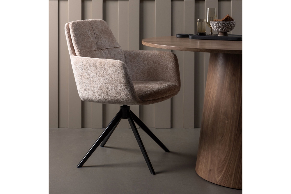 Woood Maan Ronde Eettafel - MDF Walnoot 120cm - Afbeelding 3
