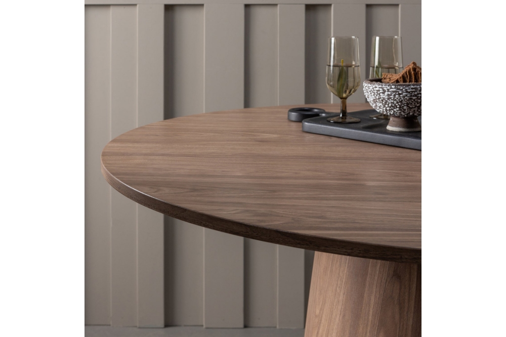 Woood Maan Ronde Eettafel - MDF Walnoot 120cm - Afbeelding 4