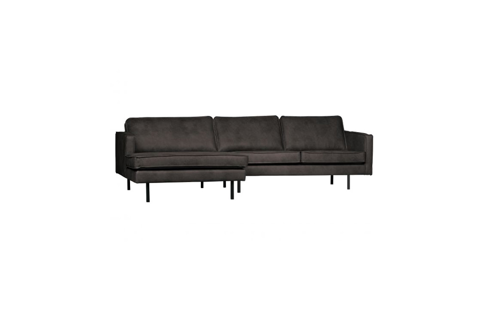 Woood Rodeo Chaise Longue Links - Ecoleder Zwart - Afbeelding 2