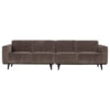 Statement 4-Zits Bank 280 cm Platte Brede Rib Taupe