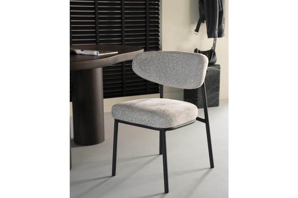 By-Boo Eetkamerstoel Jari - Beige Stof Metalen Onderstel - Afbeelding 2