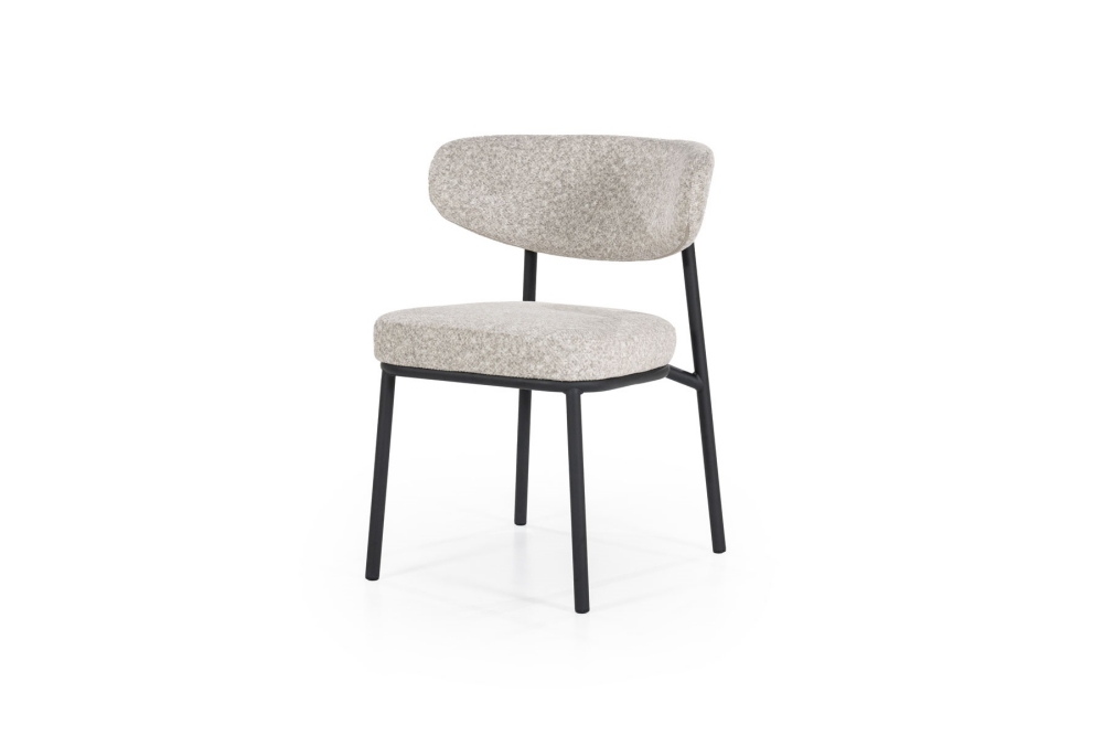By-Boo Eetkamerstoel Jari - Beige Stof Metalen Onderstel