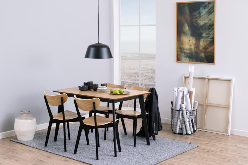 Hip District Eettafel Mauda - Naturel/Zwart 120x80cm - Afbeelding 2