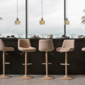 Alternative view of Woood Marten in Hoogte Verstelbare Barstoel - Geweven Stof Zand