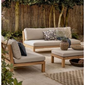 Alternative view of vtwonen Relax 3-Zits Outdoor Tuinbank met Kussens - Acaciahout Naturel Zand 180cm