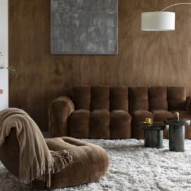 Alternative view of Dutchbone Hackman Bank 3-Zits - Velours Cognac 264cm