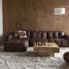 Alternative view of Dutchbone Hackman Bank 4,5-Zits - Leer Chocolate 364cm