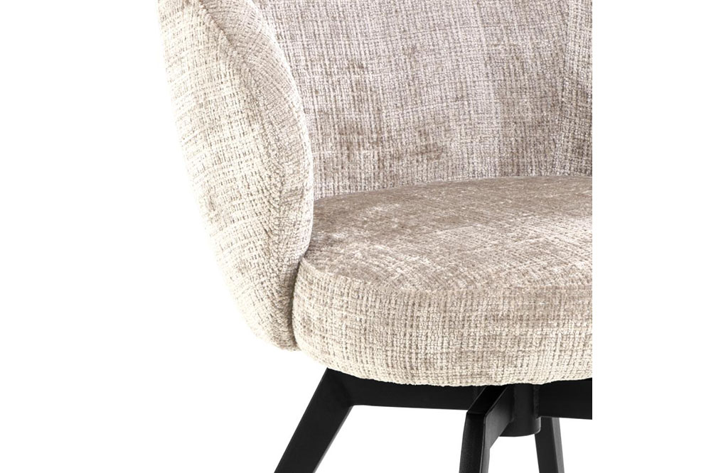 Hip District Draaibare Eetkamerstoel Soren - Juto Dusty Beige - Afbeelding 2