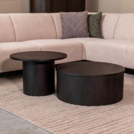 Alternative view of LABEL51 Ronde Salontafel Oliva – Zwart Eiken 70x30cm