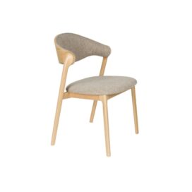 Dutchbone Eetkamerstoel Babington - Beukenhout Naturel Gestoffeerde Zitting