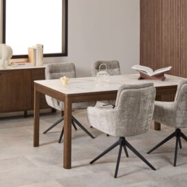 Alternative view of Hip District Eettafel Filip - Donker Eiken met Keramiek Bovenblad 180x90cm