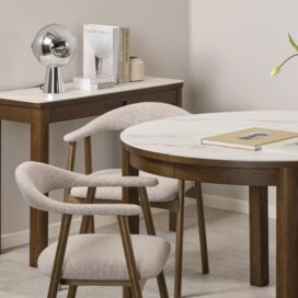 Alternative view of Hip District Wandtafel met Lade Filip - Donker Eiken met Keramiek Bovenblad 100x40cm