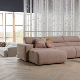 Alternative view of Woood Novi Chaise Longue Element Arm Links - Bouclé Taupe 109x173cm