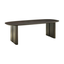 Richmond Interiors Ovale Eettafel Durban - Bruin Eiken Verstelbare Poten 300cm