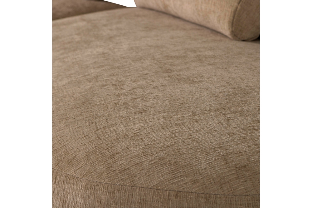 Woood Batavier 4-Zits Half Ronde Bank - Velvet Lichtbruin Melange 254cm - Afbeelding 2
