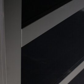 Alternative view of Woood Bonk Open Kast / Wandkast - Grenen Matzwart 160x107cm