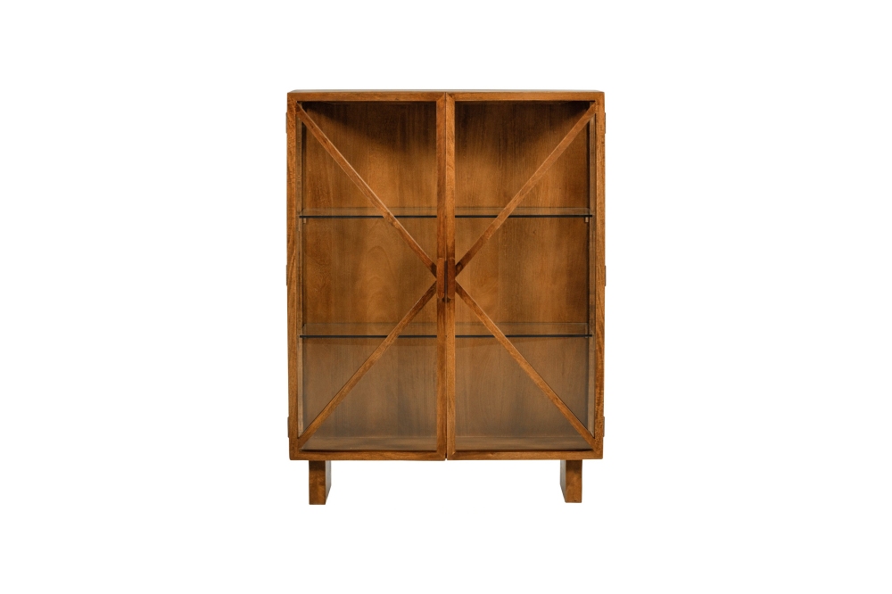 Woood Kella 2-Deurs Virtinekast – Mangohout Naturel 132x100cm - Afbeelding 6