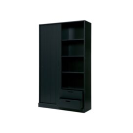 Woood Move Schuifdeurkast – Grenen Matzwart 200x120cm