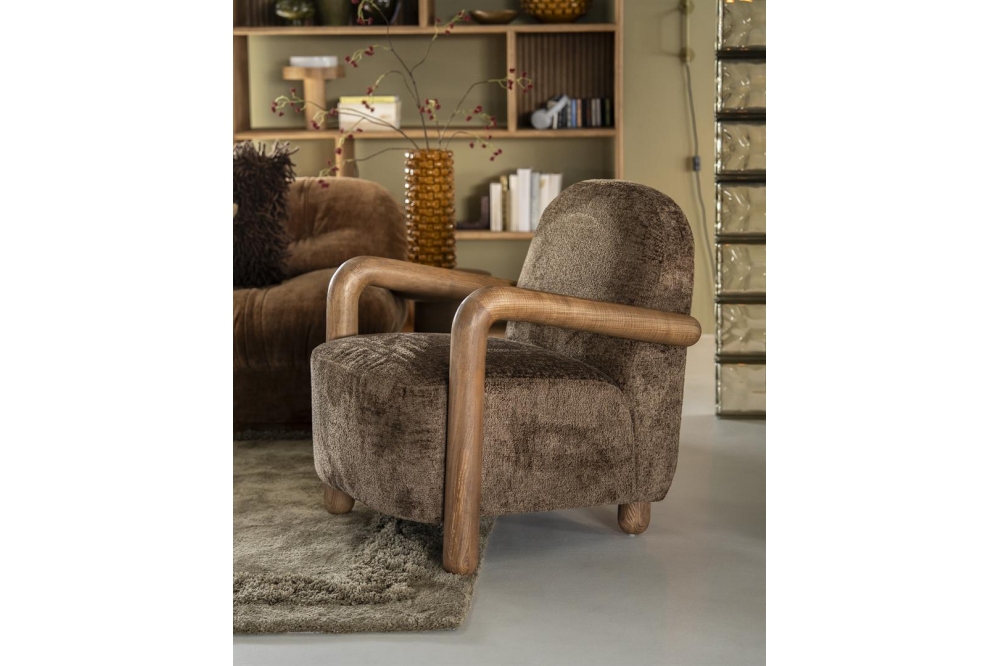 By-Boo Fauteuil Retrova - Hout Naturel Bruin - Afbeelding 2