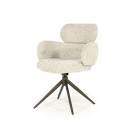 Eleonora Draaibare Eetkamerstoel Darcio - Geweven Stof Beige Gleam