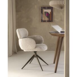 Alternative view of Eleonora Draaibare Eetkamerstoel Darcio - Geweven Stof Beige Gleam