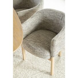 Alternative view of Eleonora Eetkamerstoel Micha - Stof Nori Eikenhout Taupe