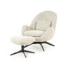 Eleonora Fauteuil Ryan met Hocker - Beige Zora