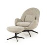 Eleonora Fauteuil Ryan met Hocker - Taupe Zora