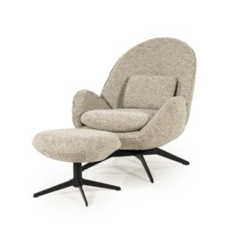 Eleonora Fauteuil Ryan met Hocker - Taupe Zora