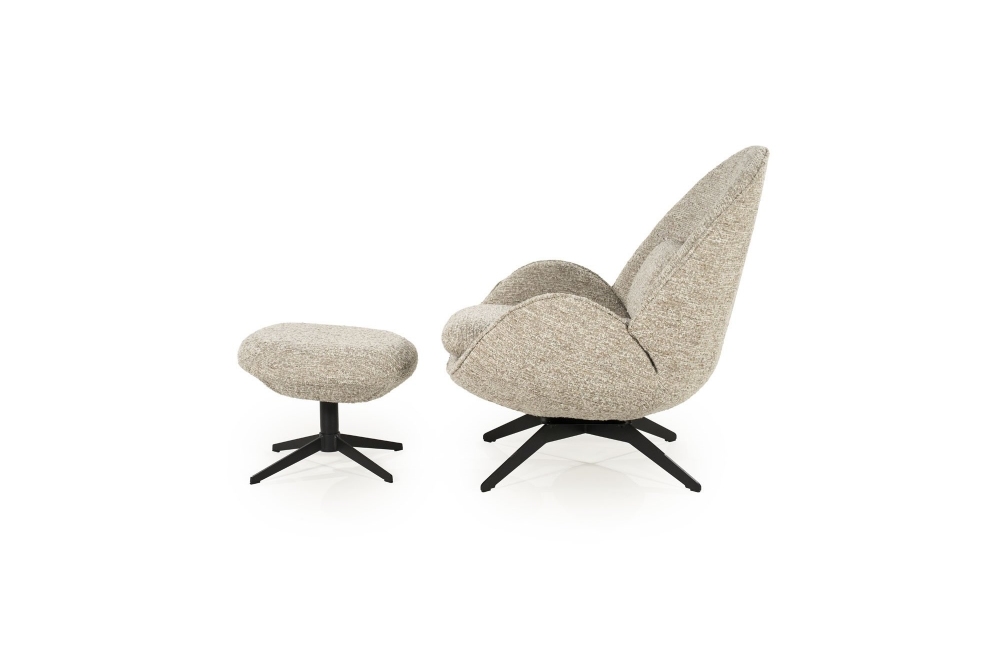 Eleonora Fauteuil Ryan met Hocker - Taupe Zora - Afbeelding 7