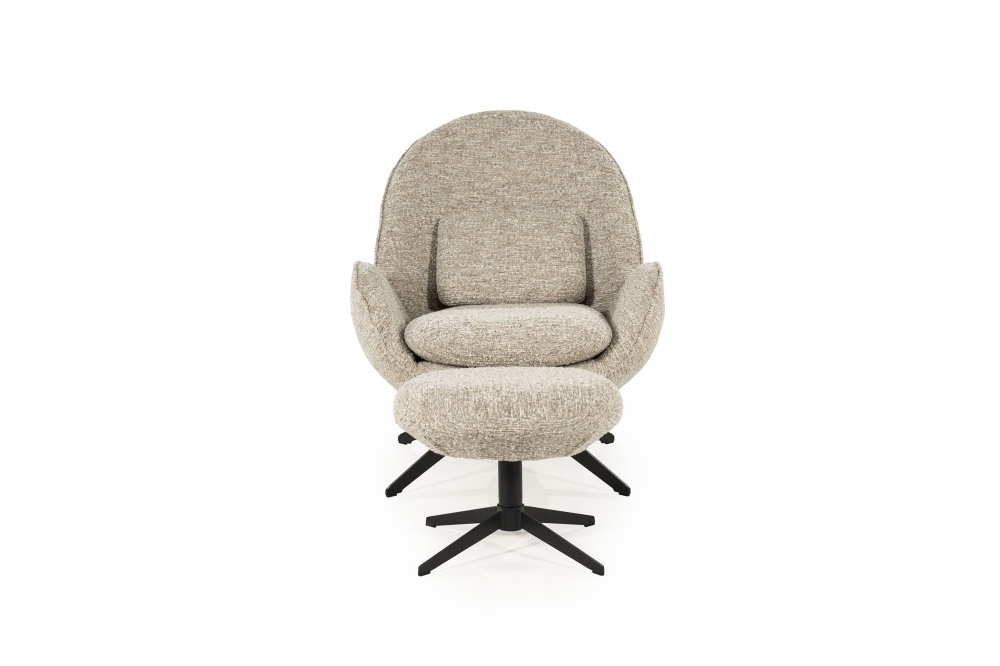 Eleonora Fauteuil Ryan met Hocker - Taupe Zora - Afbeelding 8