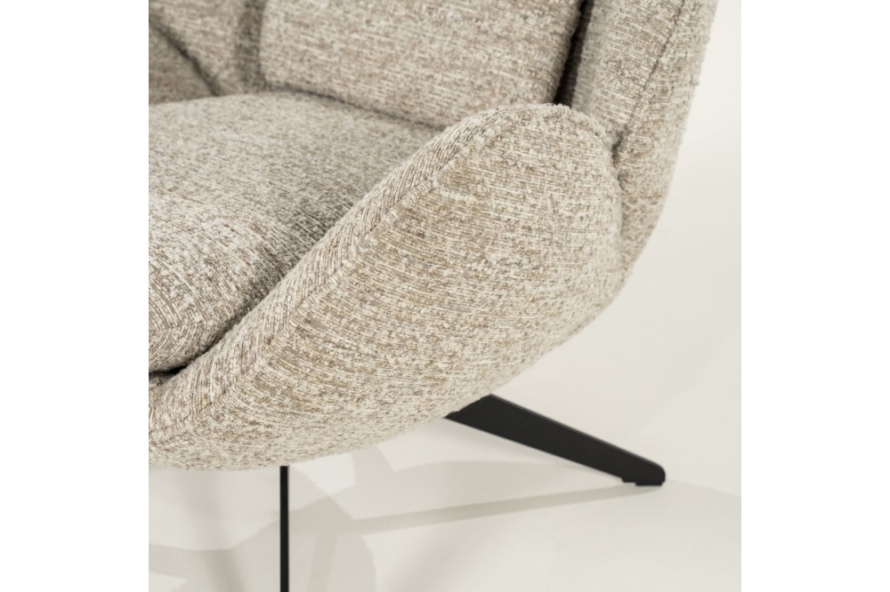 Eleonora Fauteuil Ryan met Hocker - Taupe Zora - Afbeelding 4