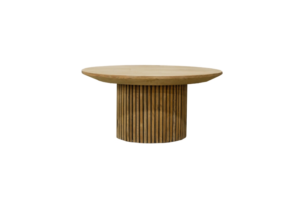 Livingfurn Ronde Salontafel Lausanne – Teakhout Naturel 80cm